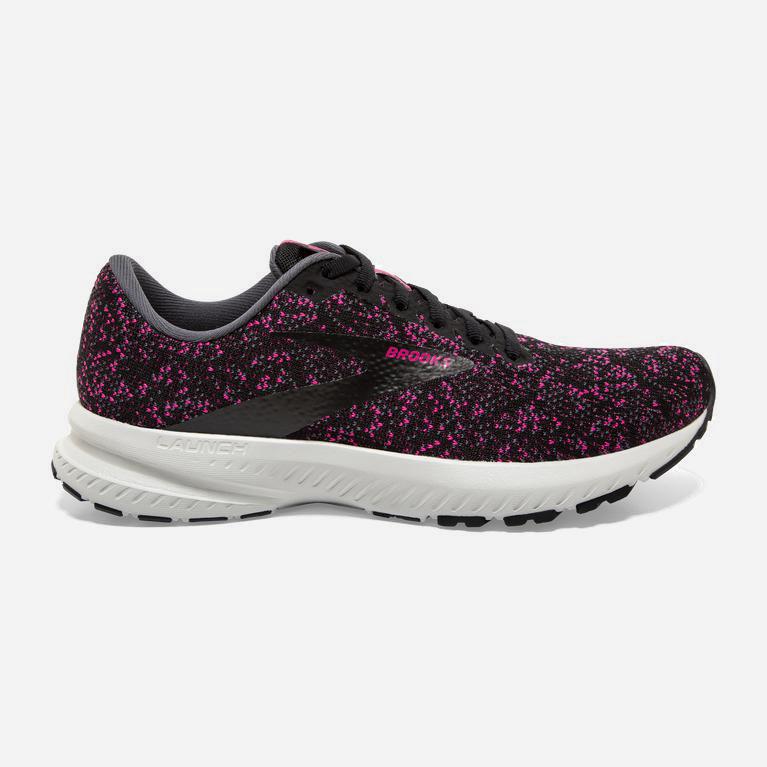 Brooks Launch 7 Israel - Women's Road Running Shoes - Black/Ebony/Beetroot (31270-KFIX)